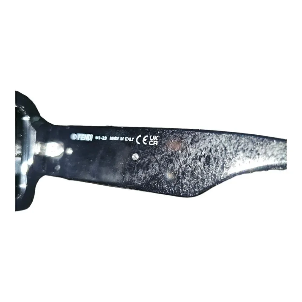FENDI - The Fendigraphy‎ 52mm Geometric Sunglasses - Shiny Black / Smoke